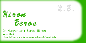 miron beros business card